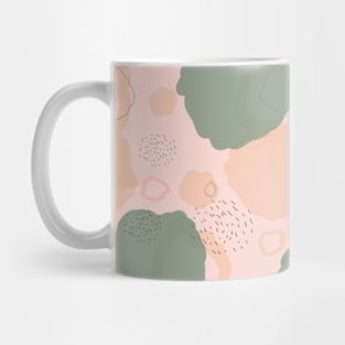 Abstract brush stroke dots shape with peach background Mug